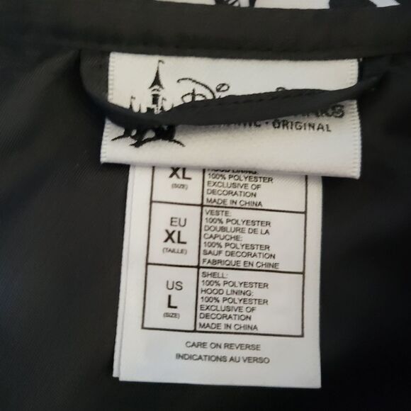 WALT DISNEY WORLD MICKEY MOUSE BLACK WHITE LIGHTWEIGHT SOUVENIR JACKET L LARGE - Picture 6 of 12